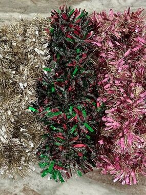 Holiday Tinsel Garland- 90s Colorful Christmas Decor-Christmas Sweater DIY Craft